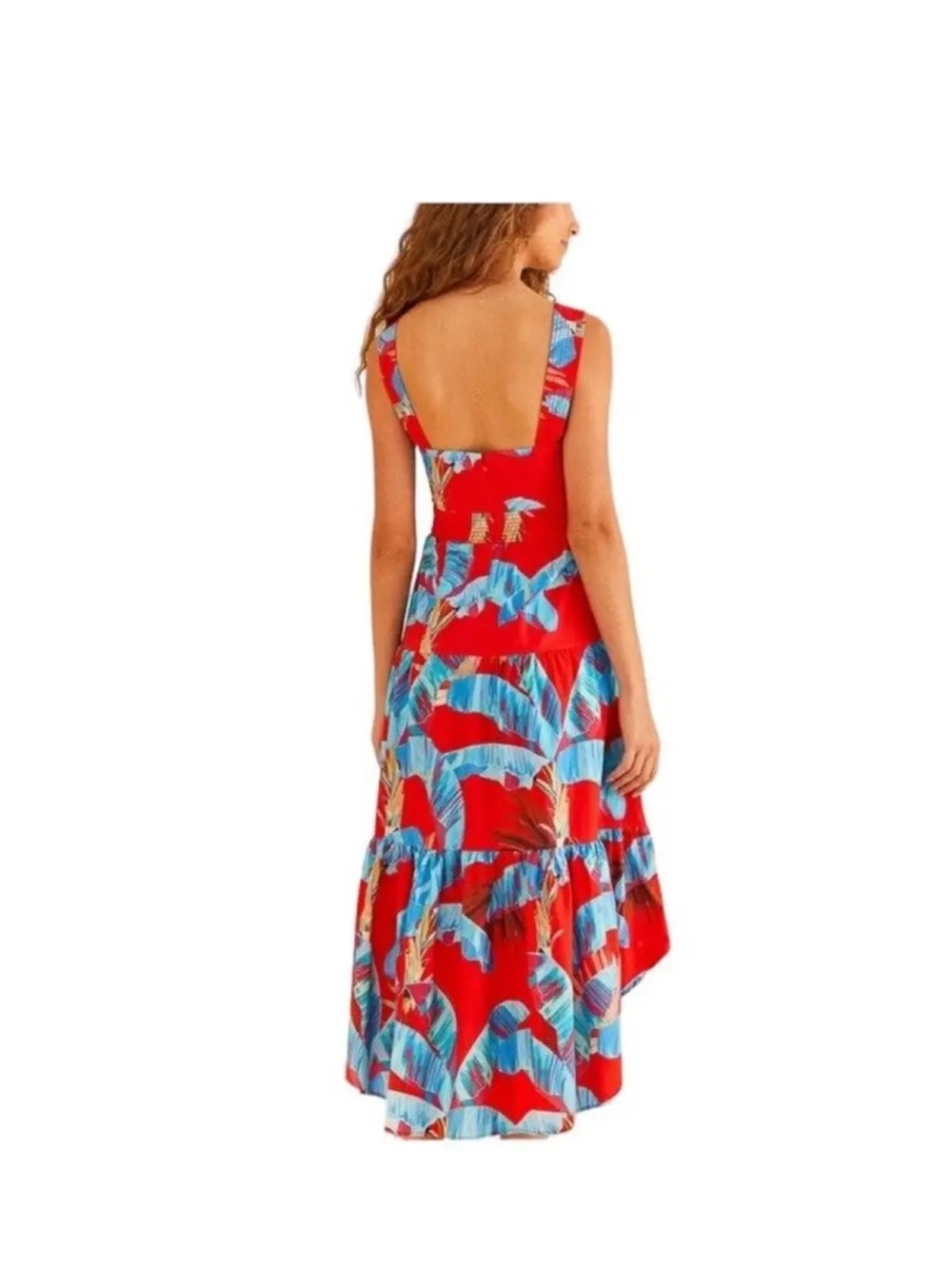 FARM Rio Red and Teal Tropical Print Dress - Picture 2 of 6